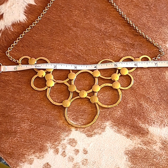 Faux Gold Costume Jewelry Necklace & Hoop Earrings Set - Picture 7 of 7